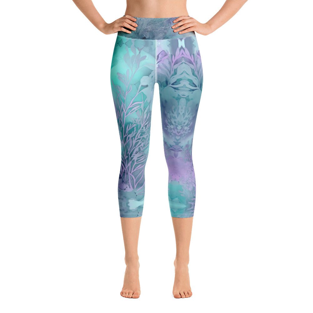 Capri Yoga Pants Pink Blue, Workout Leggings, Capri Gym Pants, Hot Yoga  Pants Tight, Kawaii, Cotton Candy, Tights, Pastel Clothing 